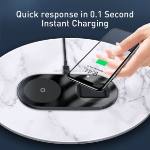 شارژ وایرلس ایرپاد و گوشی بیسوس baseus WXJK-C01 simple 2in1 wireless charger pro edition for phones+pod