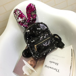 کوله پشتی خرگوشی پولکی Rabbit ear sequins bag pack