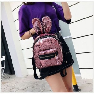 کوله پشتی خرگوشی پولکی Rabbit ear sequins bag pack