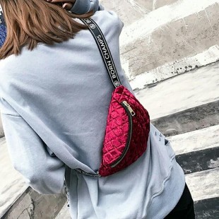 کیف کمری مخملی Velvet women&#39;s crossbody purse