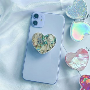 پاپ سوکت فانتزی طرح قلب ماربل Natural shell heart Pop Socket