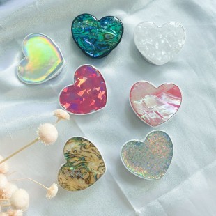 پاپ سوکت فانتزی طرح قلب ماربل Natural shell heart Pop Socket