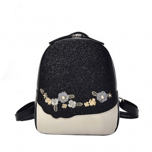 کوله پشتی دخترانه شاینی گلدار Women Flower Sequin Bag Shoulder