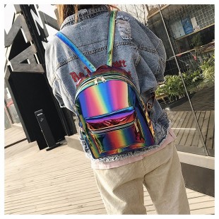 کوله پشتی هولوگرامی Rainbow metallic backpack