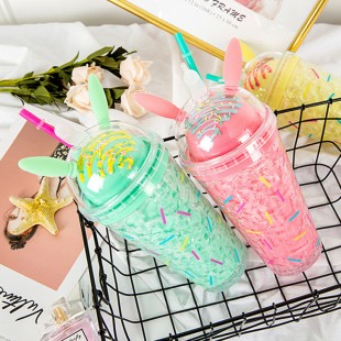 قمقمه آکریلیک دولایه طرح بستنی Double wall acrylic ice cream design tumbler