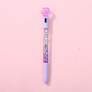 خودکار چراغ دار ژلی طرح پنجه گربه Cat paw glitter gel pen