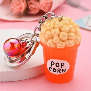 جاسوئیچی چراغ دار طرح پاپ کورن Cute Popcorn Keychain