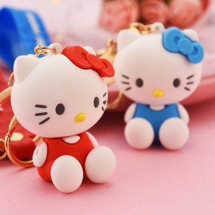 جاسوئیچی طرح هلوکیتی همراه با گل Hello kitty with daisy flower keychain