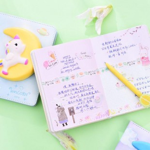 دفتر اسکویشی اسب تک شاخ Cute unicorn personalized notebook
