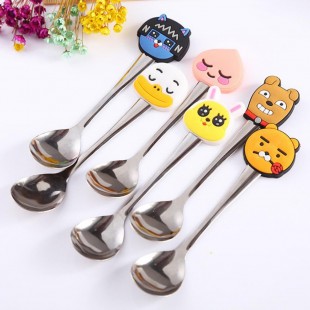 قاشق با طرح حیوانات کارتونی New cute innovative cartoon stainless steel cutlery small spoon