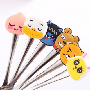 قاشق با طرح حیوانات کارتونی New cute innovative cartoon stainless steel cutlery small spoon