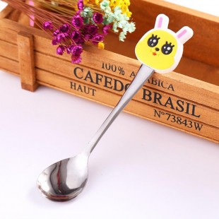 قاشق با طرح حیوانات کارتونی New cute innovative cartoon stainless steel cutlery small spoon