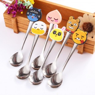 قاشق با طرح حیوانات کارتونی New cute innovative cartoon stainless steel cutlery small spoon