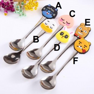 قاشق با طرح حیوانات کارتونی New cute innovative cartoon stainless steel cutlery small spoon