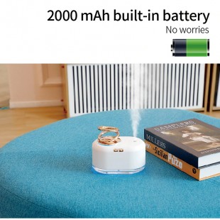 دستگاه بخور دو حلقه‌ای Portable dual ring USB 300ML humidifier air with LED light
