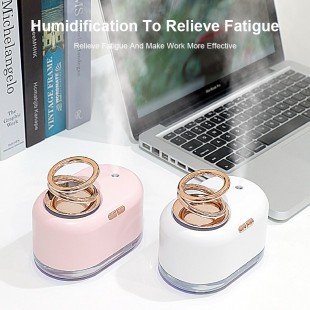 دستگاه بخور دو حلقه‌ای Portable dual ring USB 300ML humidifier air with LED light