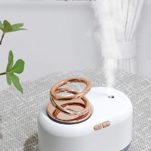 دستگاه بخور دو حلقه‌ای Portable dual ring USB 300ML humidifier air with LED light