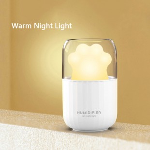 دستگاه بخور طرح پنجه گربه Cute cat claw mini ultrasonic humidifier LED night light 300ML portable USB essential oil air humidifier