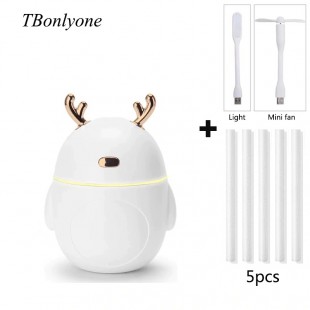 دستگاه بخور طرح گوزن Christmas deer USB air humidifier aromatherapy essential oil car LED night light