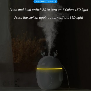 دستگاه بخور طرح گوزن Christmas deer USB air humidifier aromatherapy essential oil car LED night light