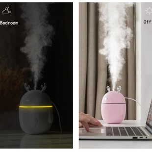 دستگاه بخور طرح گوزن Christmas deer USB air humidifier aromatherapy essential oil car LED night light