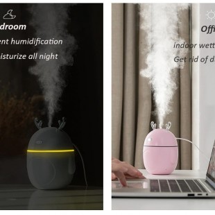 دستگاه بخور طرح گوزن Christmas deer USB air humidifier aromatherapy essential oil car LED night light