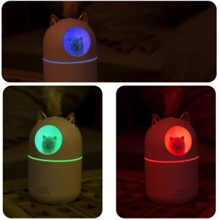 دستگاه بخور طرح گربه H2O A205 cute cat air humidifier with LED lamp
