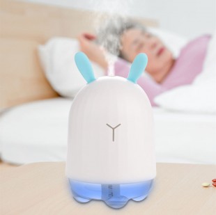 دستگاه بخور طرح خرگوش Mini cute rabbit USB and essential oil air humidifier with LED lamp