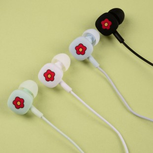 هندزفری فانتزی طرح گل سرخ Red flower E-243 wired earphone