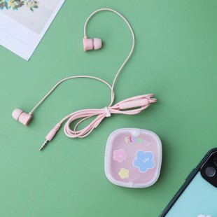 هندزفری فانتزی طرح گل Lovely flower XY-46 wired earphone with storage box