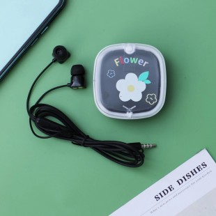 هندزفری فانتزی طرح گل Lovely flower XY-46 wired earphone with storage box