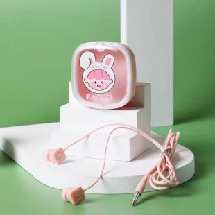 هندزفری طرح دختر کارتونی Little cute girl XY-48 wired earphone with storage box