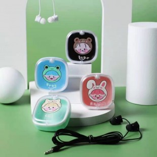 هندزفری طرح دختر کارتونی Little cute girl XY-48 wired earphone with storage box