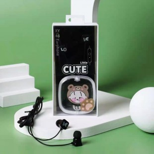 هندزفری طرح دختر کارتونی Little cute girl XY-48 wired earphone with storage box