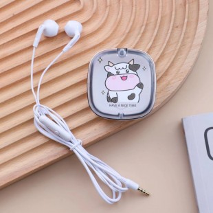 هندزفری طرح گاو Cute cow XY-37 earphones with storage box