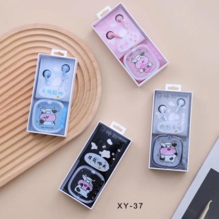 هندزفری طرح گاو Cute cow XY-37 earphones with storage box