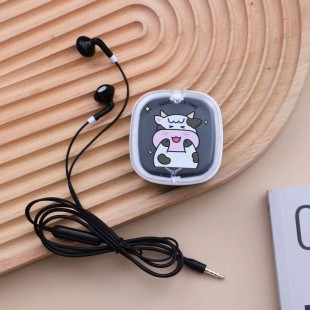 هندزفری طرح گاو Cute cow XY-37 earphones with storage box