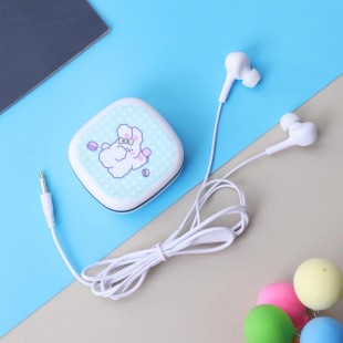 هندزفری فانتزی طرح گوسفند کارتونی Cute sheep XY-41 wired earphone with storage box