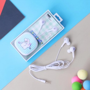 هندزفری فانتزی طرح گوسفند کارتونی Cute sheep XY-41 wired earphone with storage box