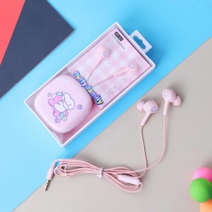 هندزفری فانتزی طرح گوسفند کارتونی Cute sheep XY-41 wired earphone with storage box