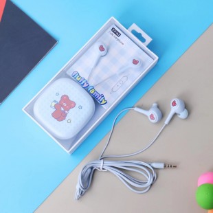 هندزفری فانتزی طرح گوسفند کارتونی Cute sheep XY-41 wired earphone with storage box