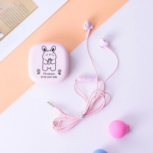 هندزفری فانتزی طرح حیوانات Ins animals XY-34 wired earphone with storage box