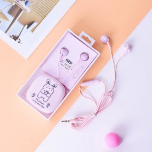 هندزفری فانتزی طرح حیوانات Ins animals XY-34 wired earphone with storage box