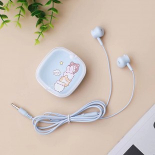 هندزفری فانتزی طرح حیوانات Cute animals XY-45 wired earphone with storage bag