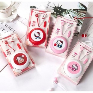 هندزفری فانتزی طرح هلوکیتی Hello Kitty design earphone with storage box