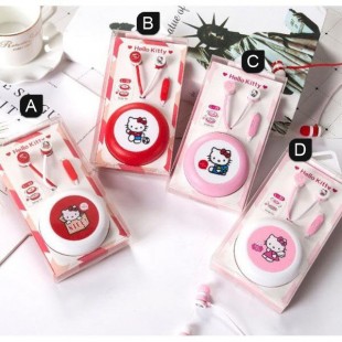 هندزفری فانتزی طرح هلوکیتی Hello Kitty design earphone with storage box