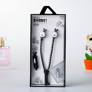 هندزفری فانتزی زیپی خرگوش Rabbit KN-455 zipper earphone