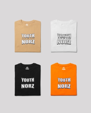 تیشرت یقه گرد کرم مدل Youth of NORZ برند نورز/NORZ