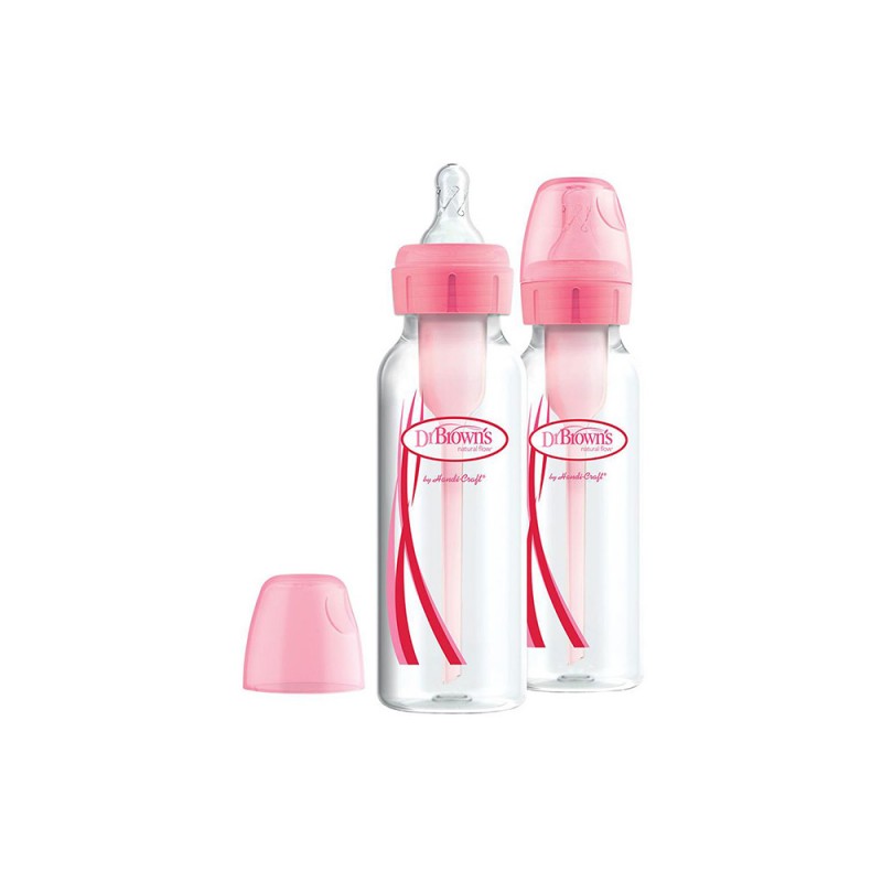 شیشه شیرطلقی  0+ ماه دکتر براون Dr Browns ظرفیت 250 میلی لیتری بسته دو عددی