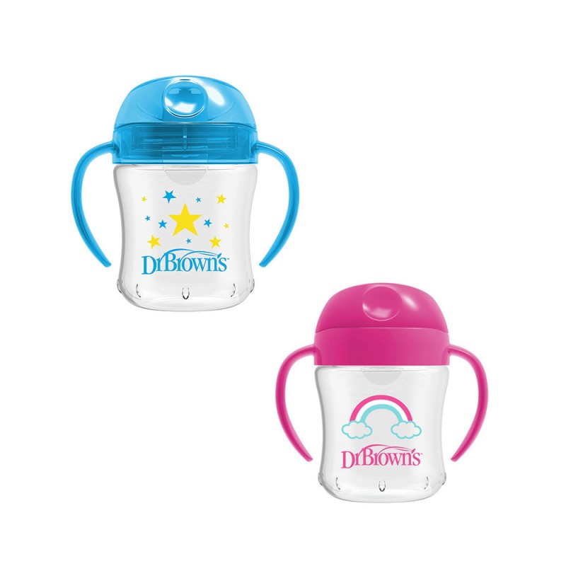 لیوان آبمیوه خوری 6+ ماه سوپاپ دار دکتر براون Dr Brown’s ظرفیت 180 میلی لیتر